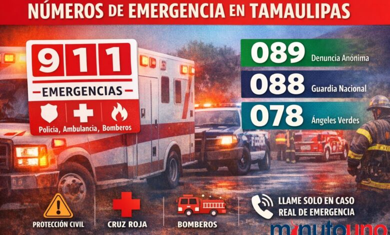 Estos son los números de emergencia que deben de llamar en el estado de Tamaulipas.