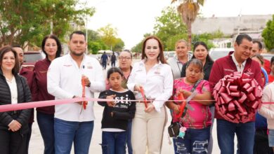 La alcaldesa entregó obras de repavimentación en la colonia Palmares.