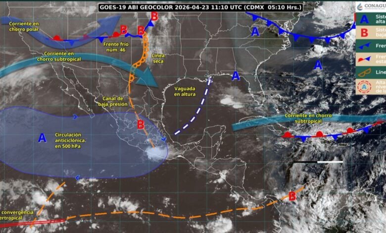 Frente frío número 46 traerá chubascos y posible caída de granizo