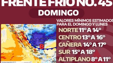 Nuevo frente frío en la noche del sábado con condiciones adversas