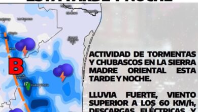 Prevén tormentas y chubascos en la zona centro de Tamaulipas