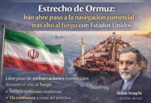 Irán abre el estrecho de Ormuz tras alto al fuego con E.U
