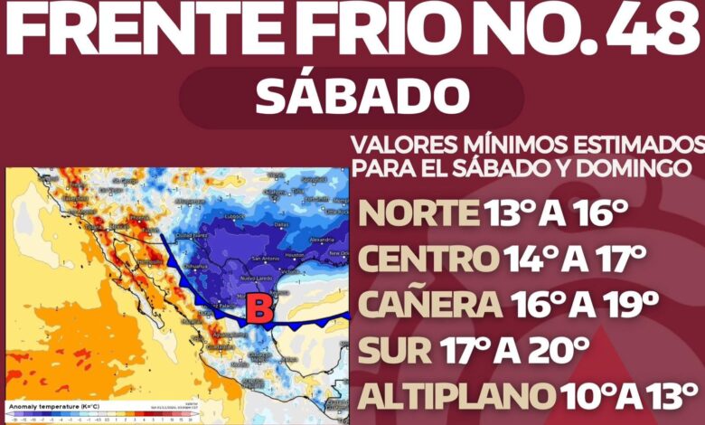 Protección Civil vigila avance del frente frío número 48 en Tamaulipas