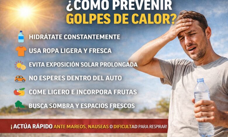 Golpes de calor; síntomas, riesgos y cómo prevenirlos