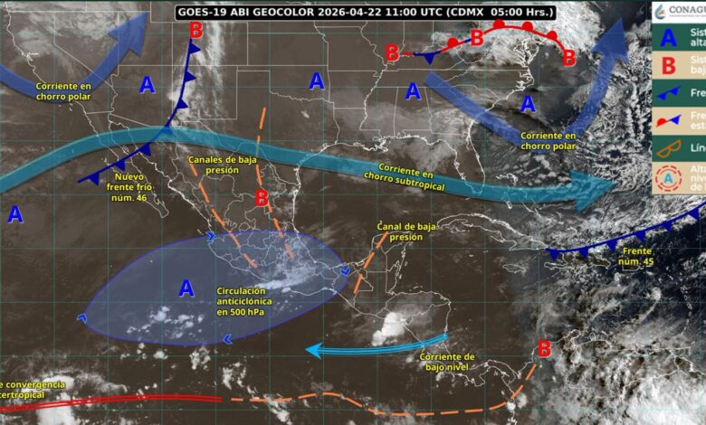 Posibles intervalos de chubascos el día de hoy en Tamaulipas