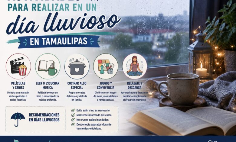 ¿Qué hacer en un día lluvioso? Actividades para disfrutar en casa en Tamaulipas