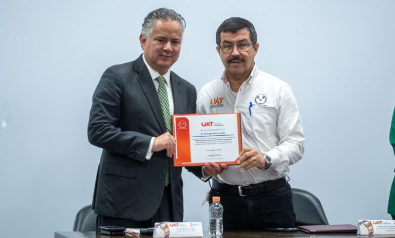 El Director del Instituto Mexicano de la Propiedad Industrial (IMPI), Santiago Nieto Castillo, impartió en la UAT la conferencia “Protección de la Innovación y la Propiedad Intelectual”.