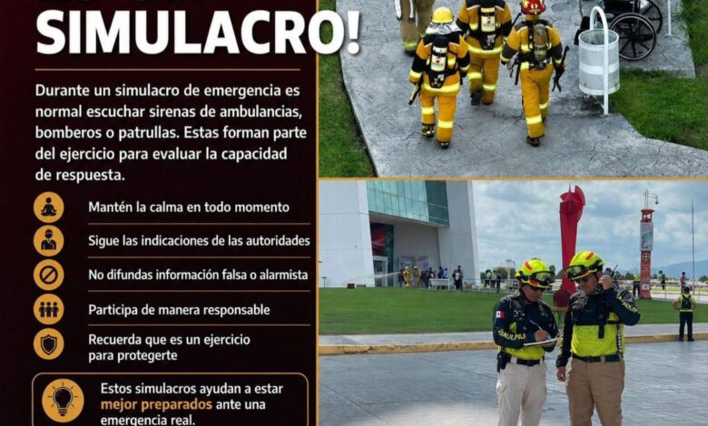 Simulacro Nacional 2026 se llevará a cabo hoy en los 43 municipios del estado