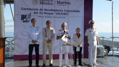 Fortalecen en Tamaulipas creación de arrecifes artificiales con hundimiento del ex buque Onjuku