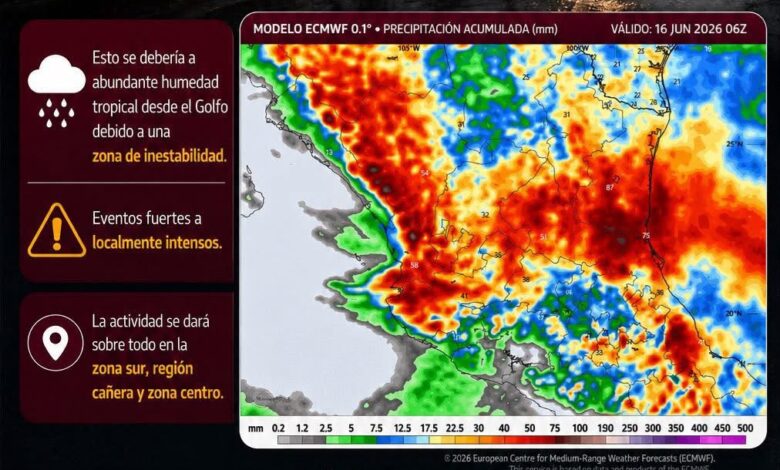 Alertan por lluvias intensas en Tamaulipas durante el fin de semana