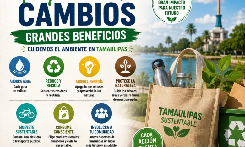 Pequeños cambios que ayudan a cuidar el ambiente en Tamaulipas