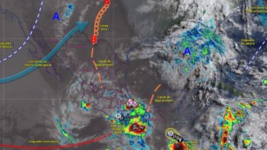 Mapa meteorológico muestra probabilidades de lluvias fuertes en Tamaulipas