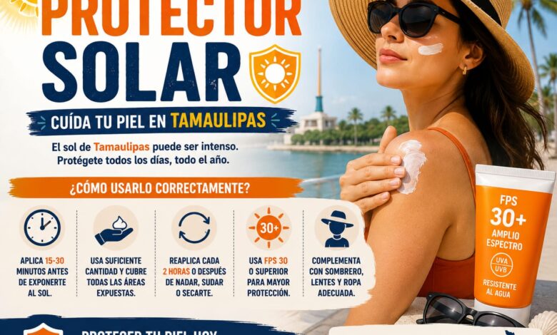 Uso correcto del protector solar: cómo aplicarlo y por qué es importante en Tamaulipas