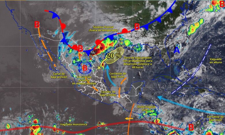 Alertan por lluvias intensas en Tamaulipas debido a sistema frontal fuera de temporada