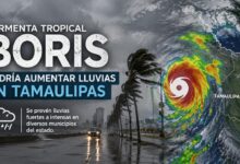 Imagen informativa de la torment tropical Boris