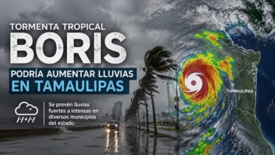 Imagen informativa de la torment tropical Boris
