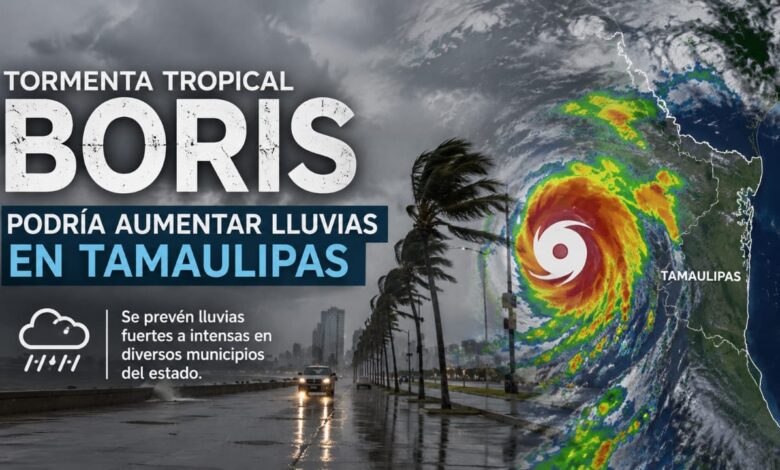 Imagen informativa de la torment tropical Boris