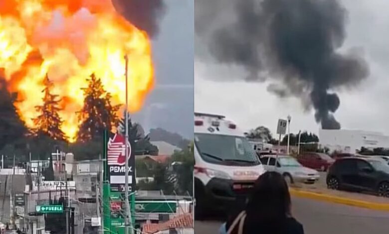 Explosión de una pipa de combustible en Puebla
