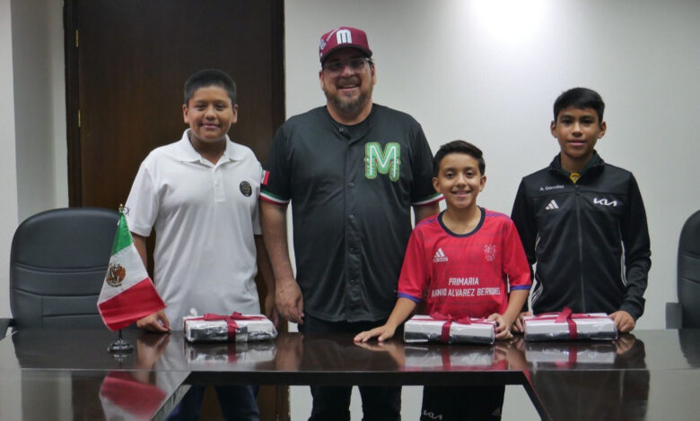 Los niños mundialistas de Tamaulipas fueron recibidos y reconocidos por el secretario de Educación del estado