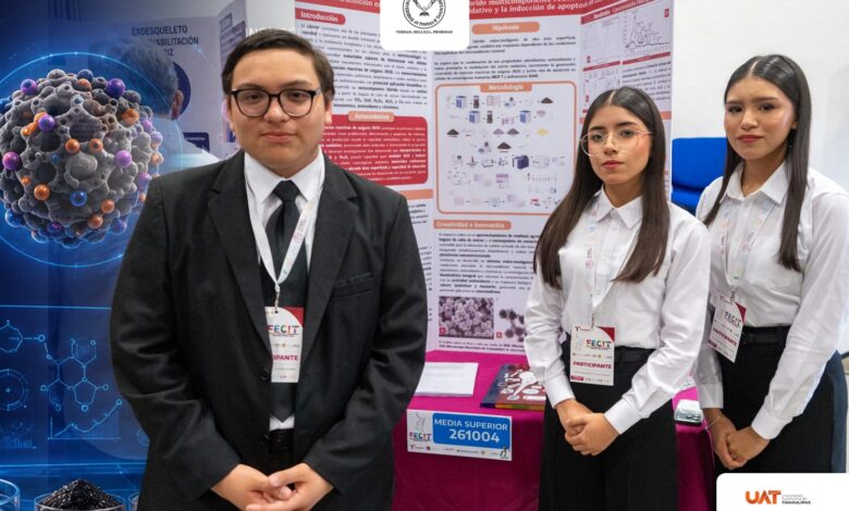 Estudiantes de la Escuela Preparatoria Mante de la UAT, desarrollan un nanocompuesto para combatir el cáncer de mama y pulmón.