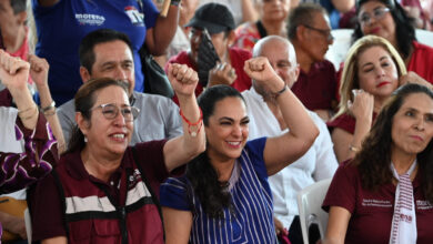 Olga Sosa participa en una asamblea de Morena sobre la defensa de la soberanía en Tampico.