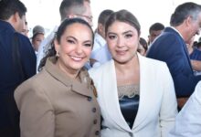 La senadora Olga Sosa acompañó al gobernador Américo Villarreal durante los informes de gobierno de Antiguo y Nuevo Morelos.