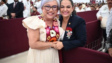 La senadora Olga Sosa Ruíz acompañó al gobernador Américo Villarreal durante los informes de gobierno de Soto la Marina y Aldama, donde se destacaron obras y programas de bienestar.