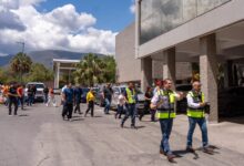 a comunidad universitaria participó en el simulacro de evacuación y repliegue realizado en el Centro de Excelencia de la UAT.
