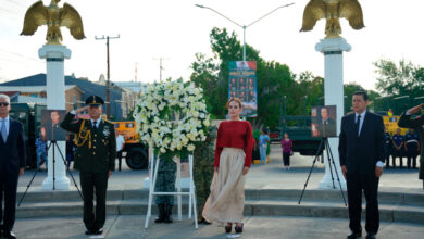 Autoridades civiles y militares encabezaron en Nuevo Laredo la ceremonia por el 179 aniversario de la Gesta Heroica de los Niños Héroes de Chapultepec.