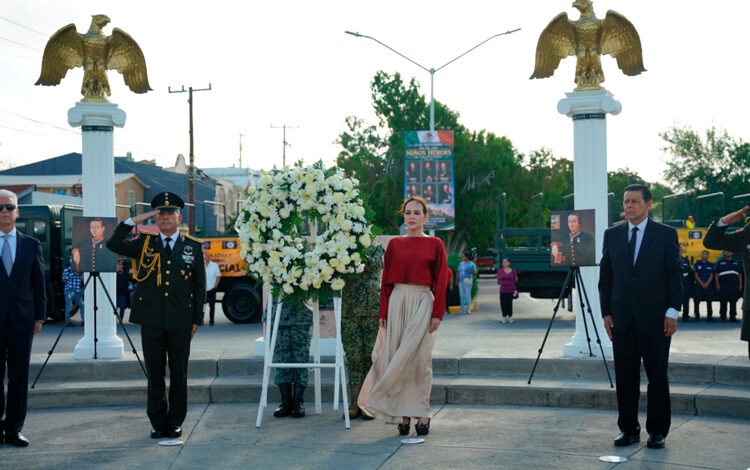 Autoridades civiles y militares encabezaron en Nuevo Laredo la ceremonia por el 179 aniversario de la Gesta Heroica de los Niños Héroes de Chapultepec.