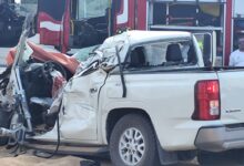 El trabajador de un parque eólico quedó atrapado en su camioneta tras la carambola registrada en la carretera Victoria-Zaragoza.