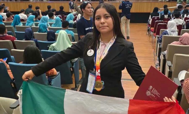 La estudiante Ángela Karime Hernández Venegas obtuvo una medalla de oro en Indonesia con su proyecto Vortex Tech.