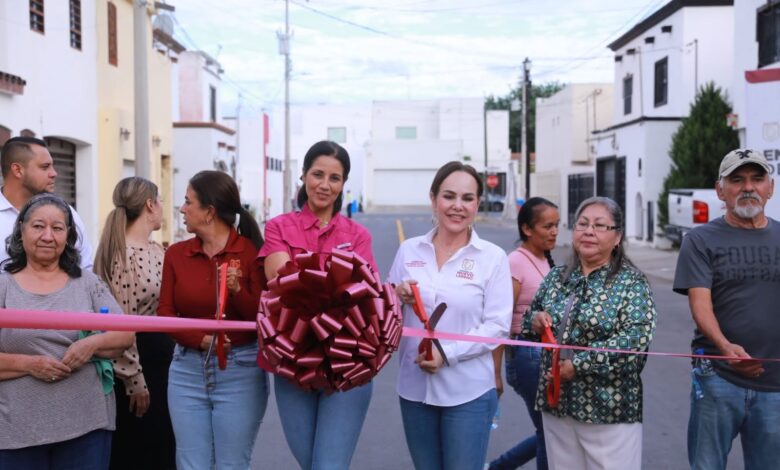 Carmen Lilia Canturosas encabezó la entrega de obras viales y sanitarias en las colonias Nueva Victoria, Buenavista y Campestre, con una inversión cercana a los 6 millones de pesos.