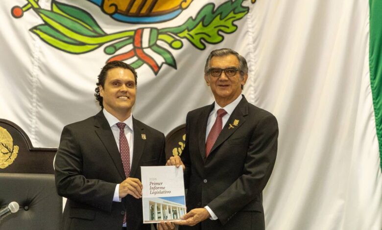 Humberto Armando Prieto Herrera presentó el balance de los primeros dos años de la Legislatura 66, en una sesión solemne con la presencia del gobernador Américo Villarreal Anaya.