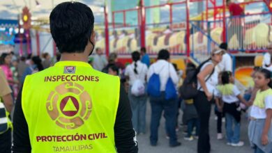 Personal de Protección Civil atiende reportes médicos y participa en la búsqueda de menores extraviados en la Feria Tamaulipas 2026.