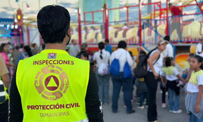 Personal de Protección Civil atiende reportes médicos y participa en la búsqueda de menores extraviados en la Feria Tamaulipas 2026.