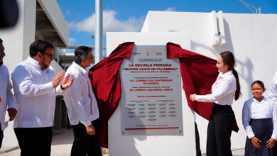 Américo Villarreal Anaya y Carmen Lilia Canturosas inauguraron la primaria Beatriz Anaya de Villarreal, en la colonia El Progreso, con inversión de 36.8 millones de pesos.