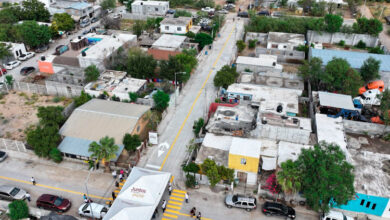 Carmen Lilia Canturosas entregó cuatro obras de pavimentación en la colonia Francisco Villa, con inversión de 6.9 millones de pesos.