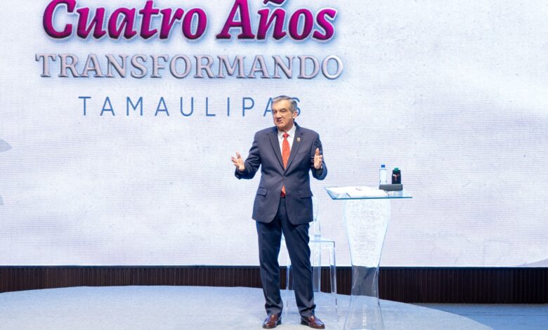 El gobernador Américo Villarreal Anaya encabezó el encuentro “Cuatro Años Transformando Tamaulipas”, donde integrantes de su gabinete presentaron resultados de sus dependencias.