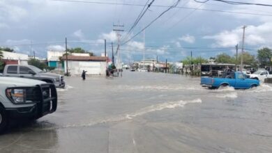 Elementos del Sector Naval de Matamoros fueron desplegados para apoyar a la población ante las inundaciones provocadas por las lluvias.